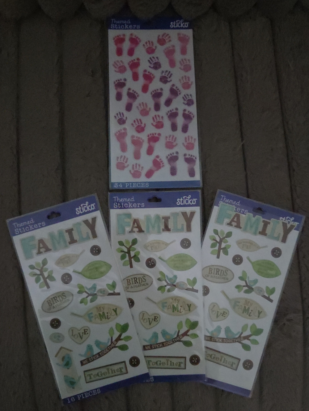 American Crafts | Family & Pink/Purple Baby Themed Stickers - 4 Pack